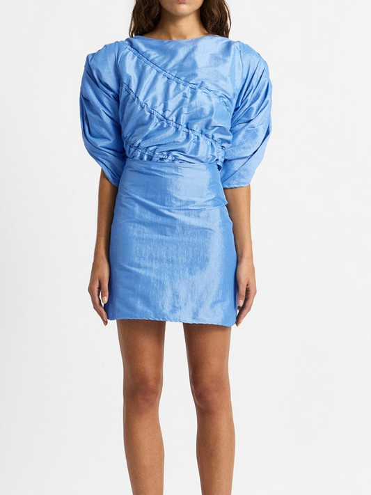 Open Back Fold Mini Dress