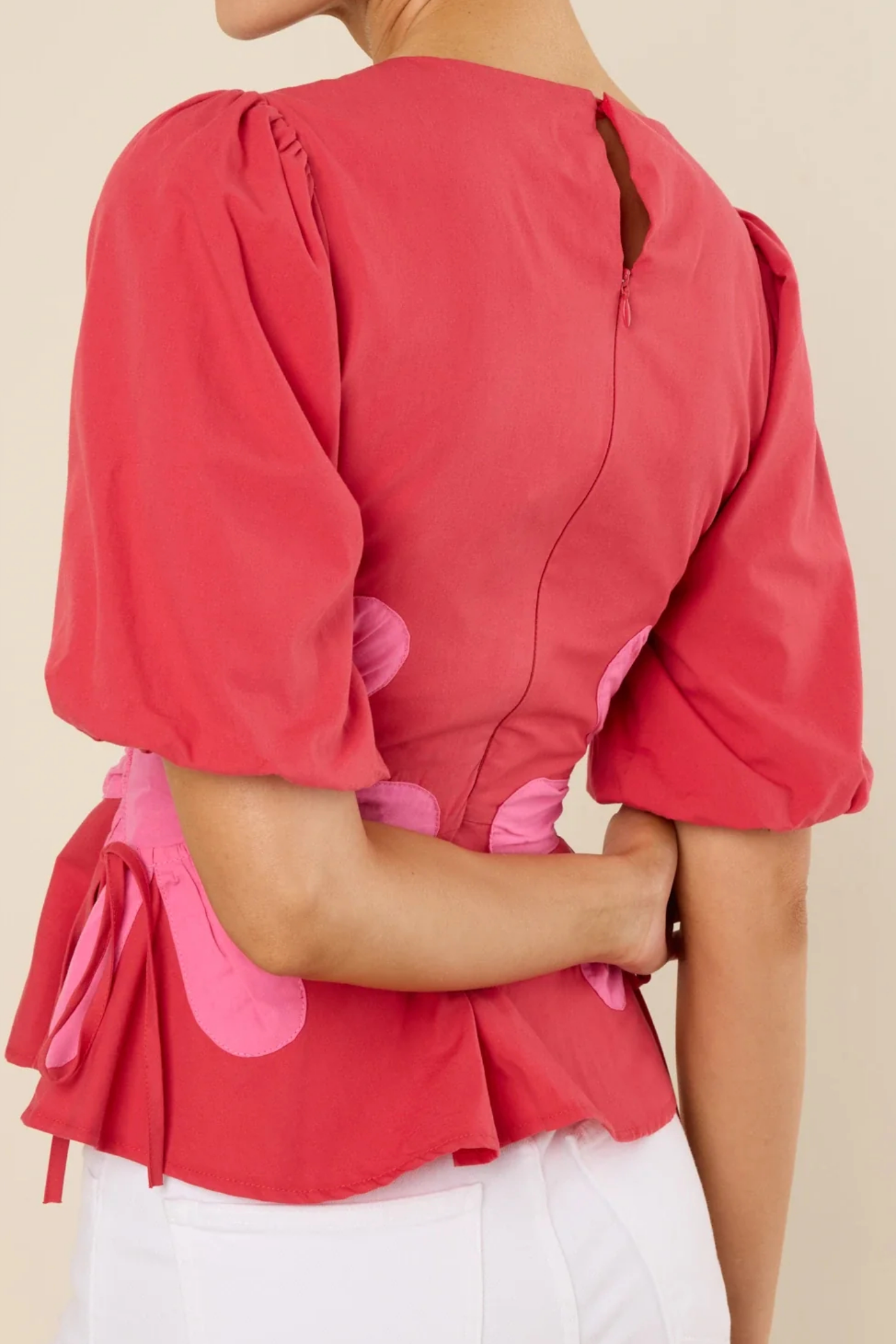 Bubble Sleeve Floral Top